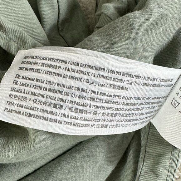 Abercrombie and Fitch shirt womens Sz Small snap front army green shacket cotton - Picture 9 of 11